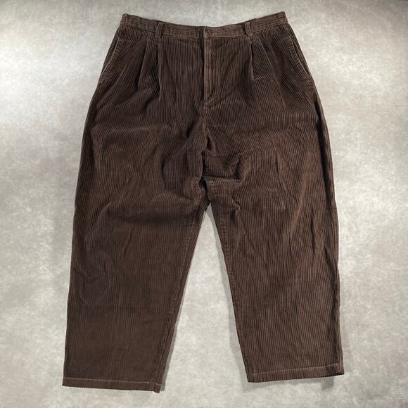 Vintage Eddie Bauer Brown Cozy Corduroy Baggy Pants - Picture 1 of 6